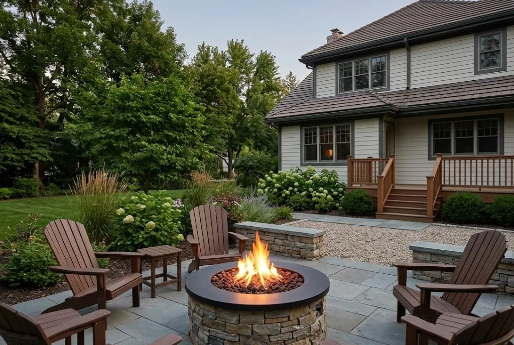how far should a fire pit be from a house